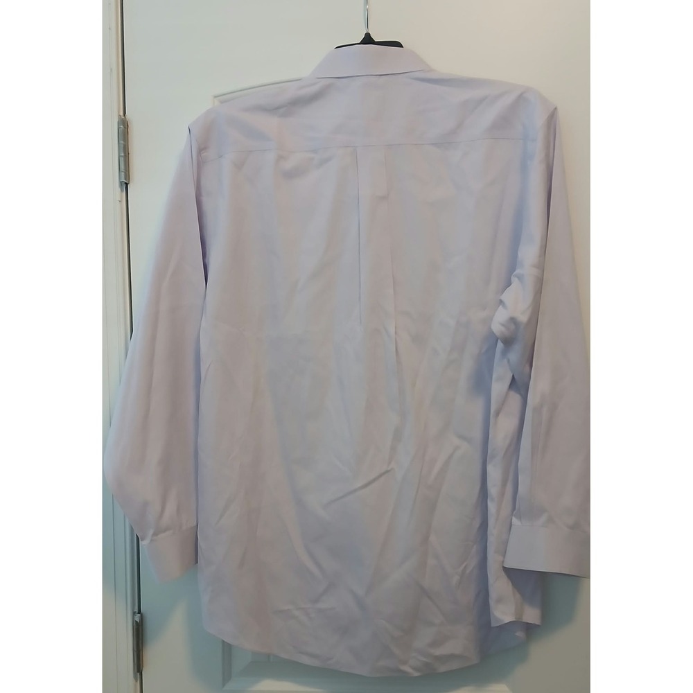 Jos A Bank Travelers Collection Shirt Mens 17.5 35 Tailored Fit Purple Check - Picture 2 of 4